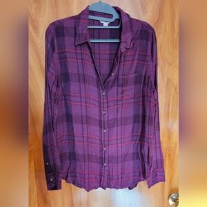 Lucky Brand Purple Soft Plaid Shirt